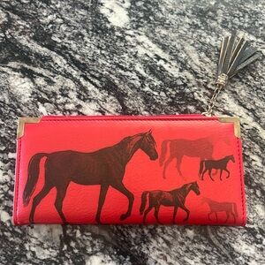 Red Clutch with Horse Design